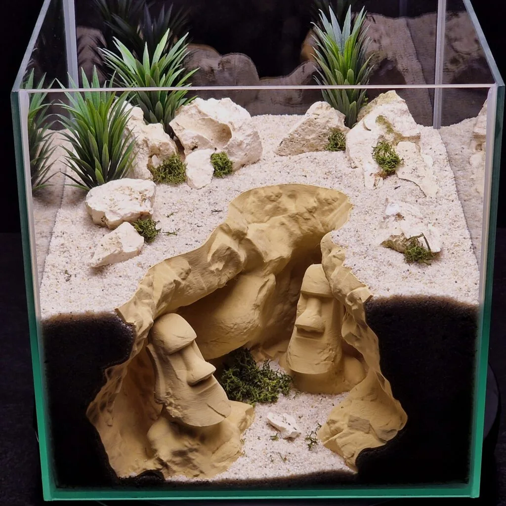 Aquireef Custom Print Blog showcasing the Easter Island 3D printed cave 2 by Aquireef min