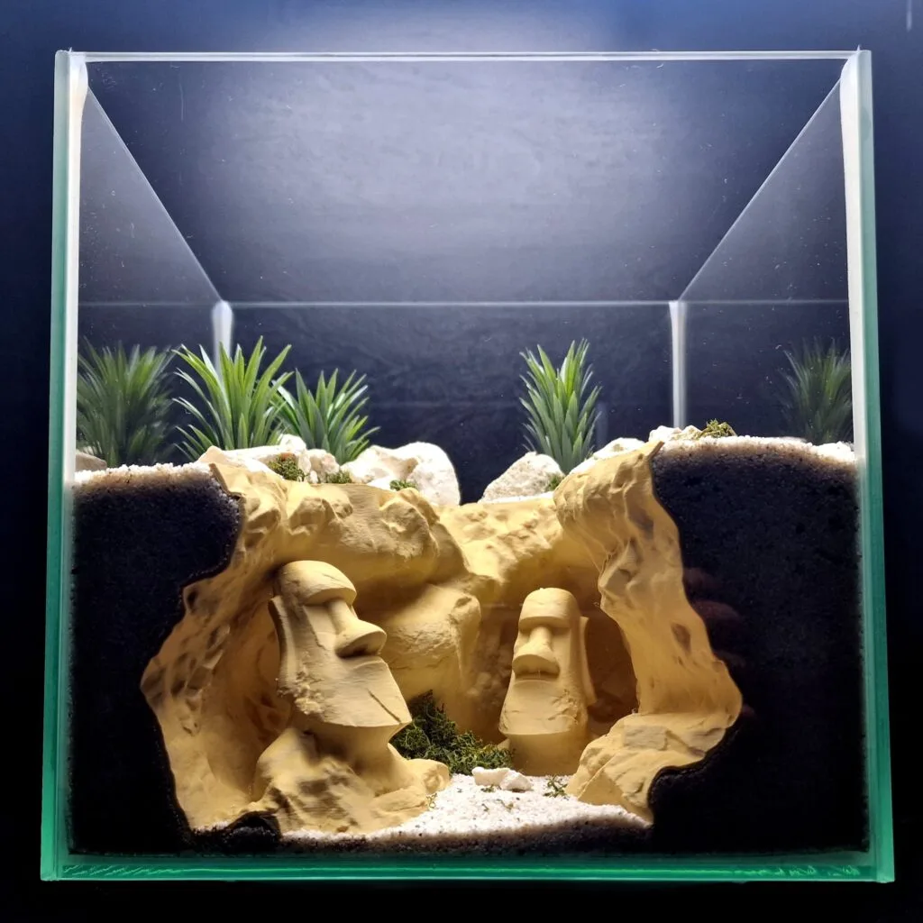 Aquireef Custom Print Blog showcasing the Easter Island 3D printed cave by Aquireef min