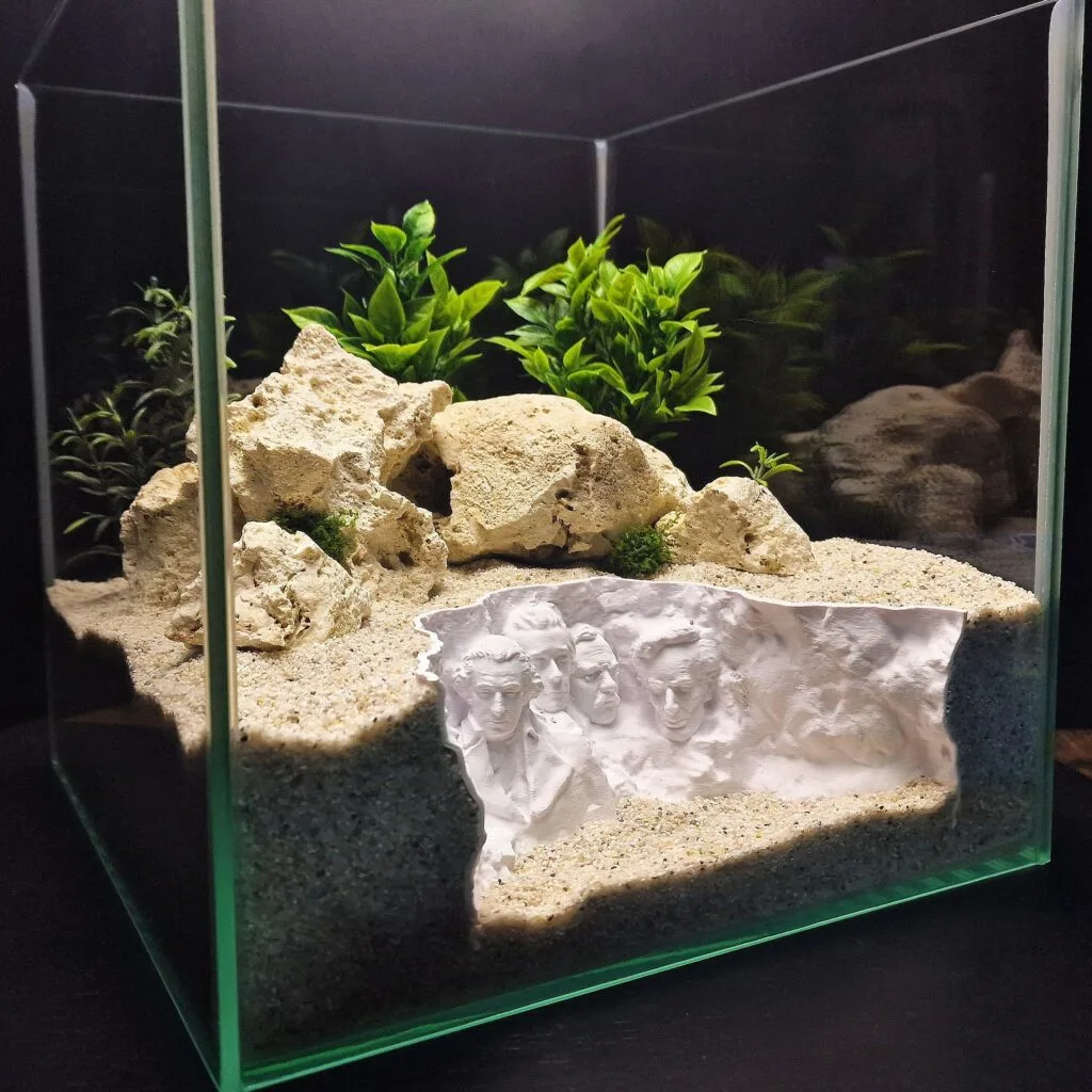 The Mount Rushmore 3d printed Aquarium and Terrarium Centerpiece by Aquireef
