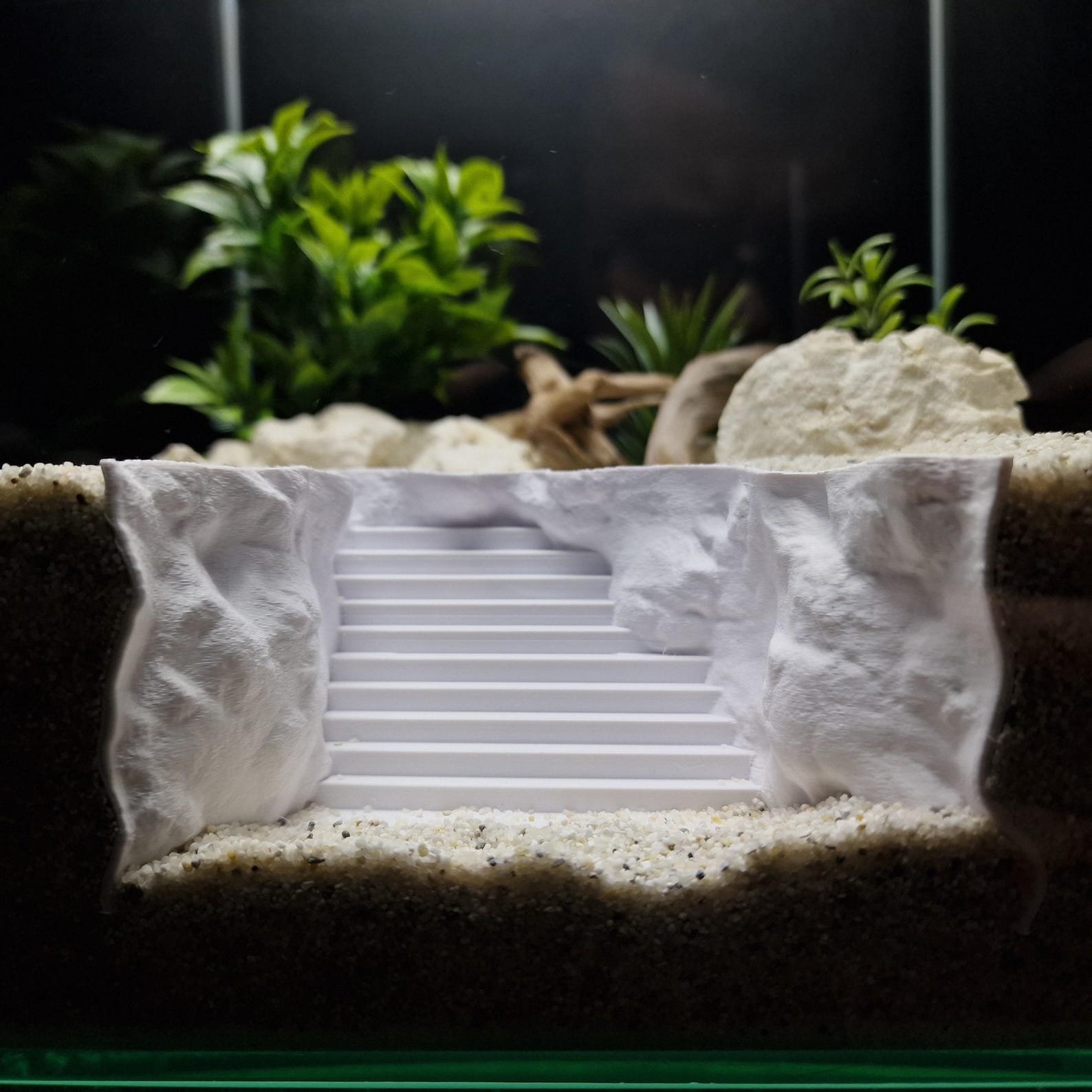 Seaside Stairway - Aquarium & Terrarium decor cave | Critter underground hide | Fish, shrimp, reptile pets house | 3D Printable STL - Image 3