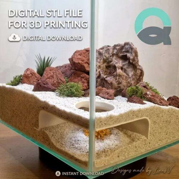 Stonelare Refuge - Aquarium & Terrarium decor cave | Critter underground hide | Fish, shrimp, reptile pet house | 3D Printable STL