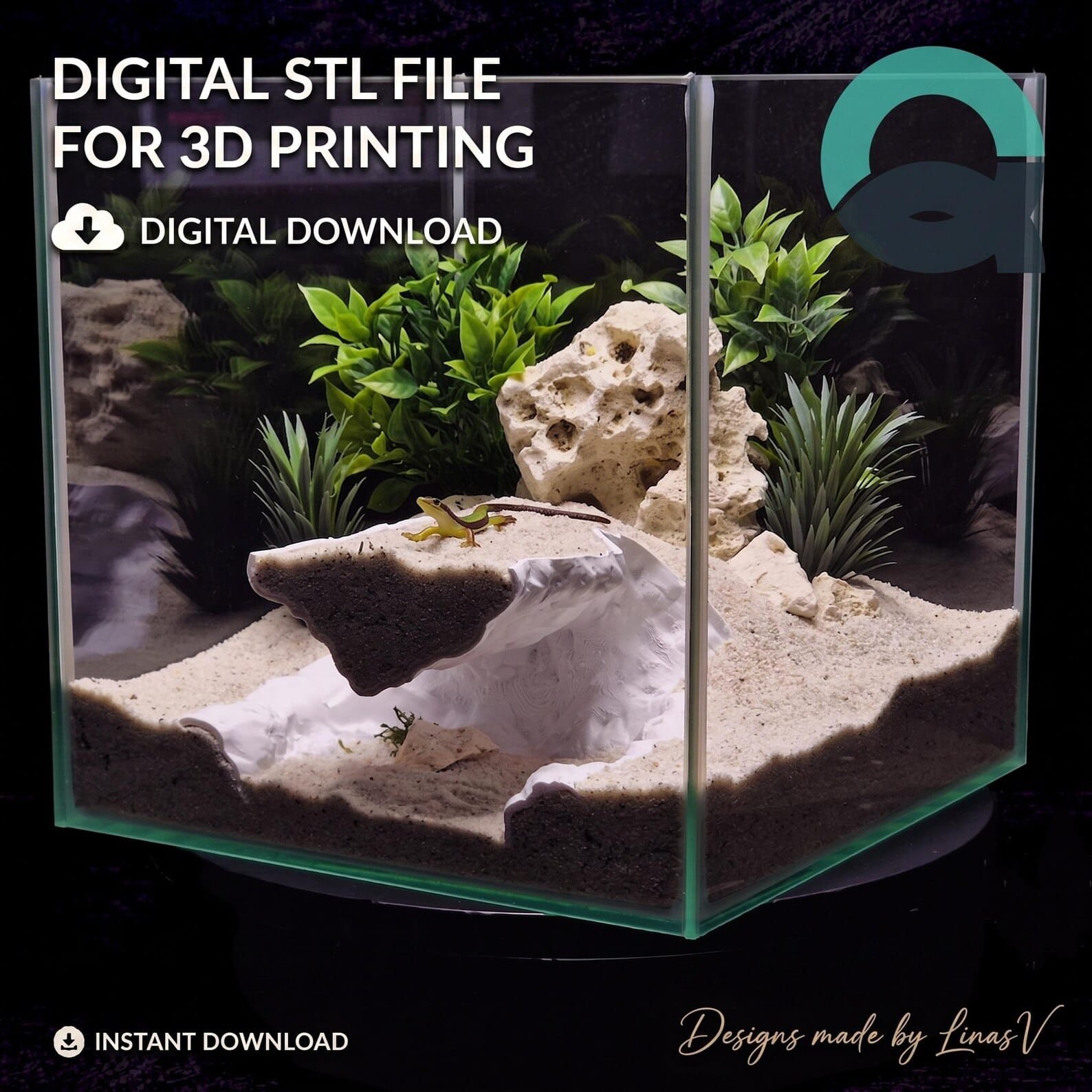 Brineflow Hollow - Aquarium & Terrarium decor cave | Critter underground hide | Fish, shrimp, reptile pet house | 3D Printable STL