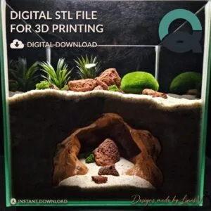 Deepwater Den - Aquarium & Terrarium decor cave | Critter underground hide | Fish, shrimp, reptile pet house | 3D Printable STL