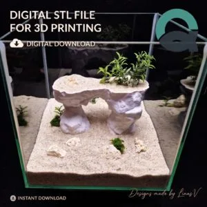 Rocky Gates - Aquarium & Terrarium decor cave | Critter underground hide | Fish, shrimp, reptile pet house | 3D Printable STL