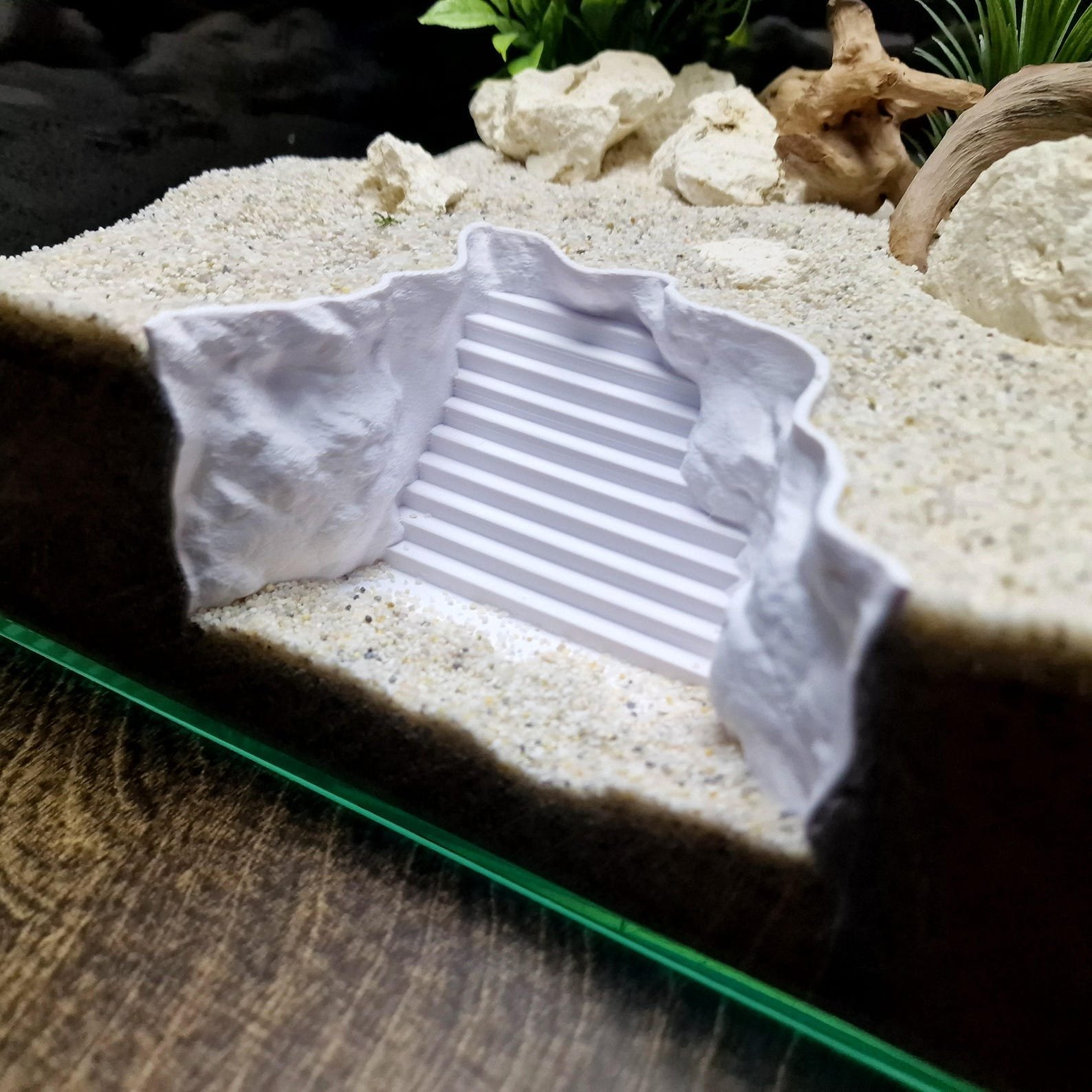 Seaside Stairway - Aquarium & Terrarium decor cave | Critter underground hide | Fish, shrimp, reptile pets house | 3D Printable STL - Image 5