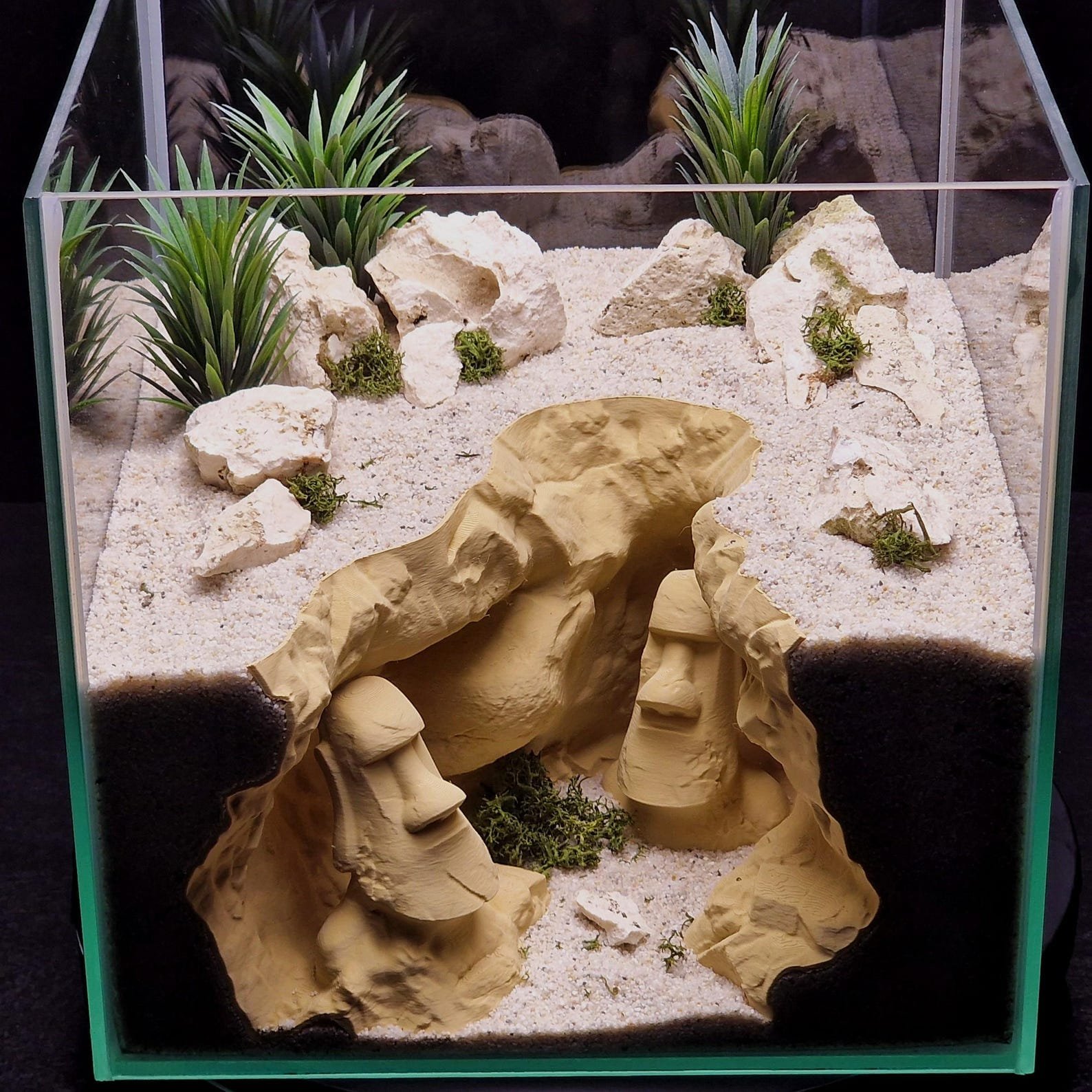 Easter Island Grotto - Aquarium & Terrarium decor cave | Critter underground hide | Fish, shrimp, reptile pet house | 3D Printable STL - Image 4