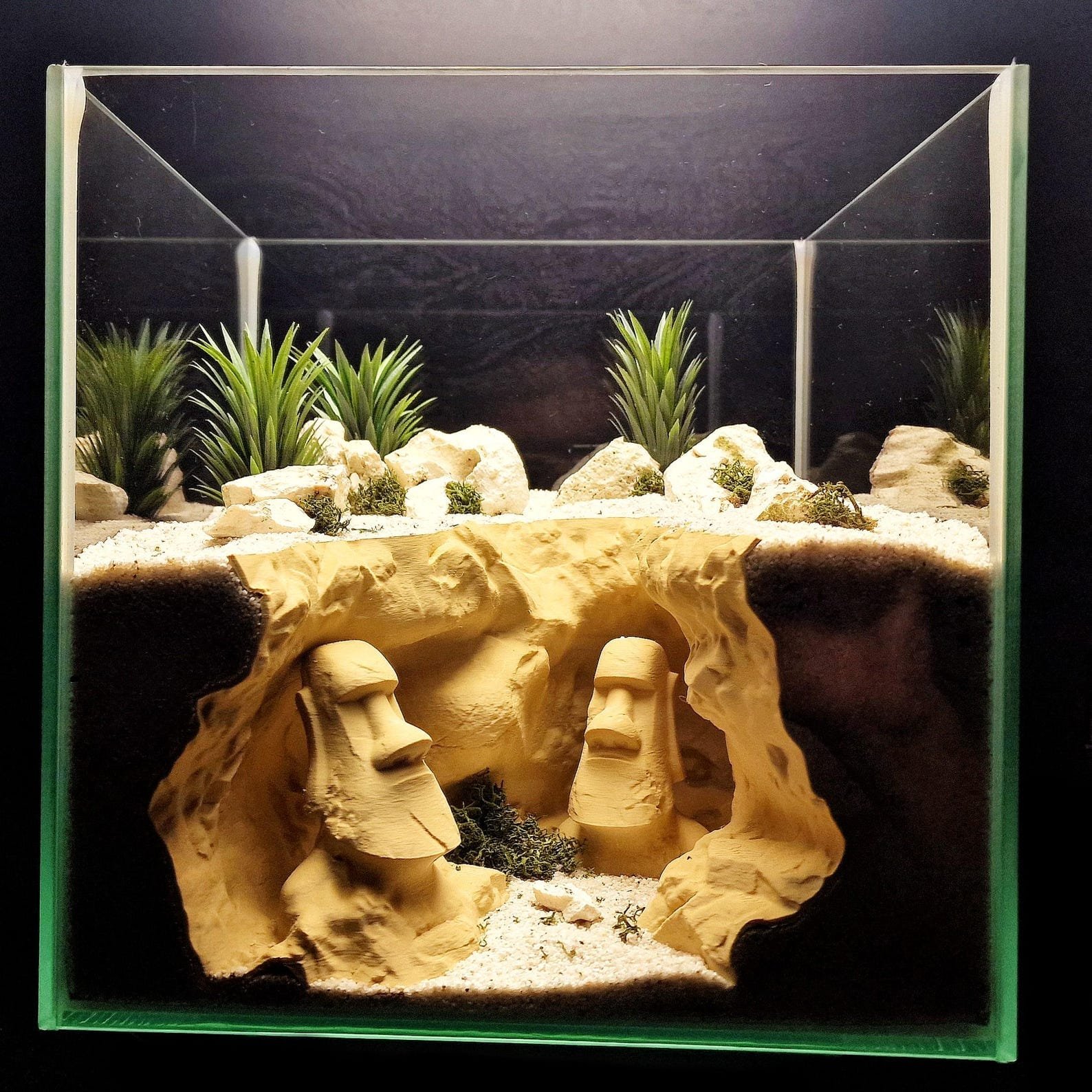 Easter Island Grotto - Aquarium & Terrarium decor cave | Critter underground hide | Fish, shrimp, reptile pet house | 3D Printable STL - Image 3