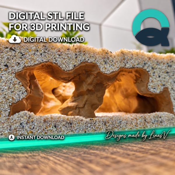 October Cave - Aquarium & Terrarium decor cave | Critter underground hide | Fish, shrimp, reptile pet house | 3D Printable STL